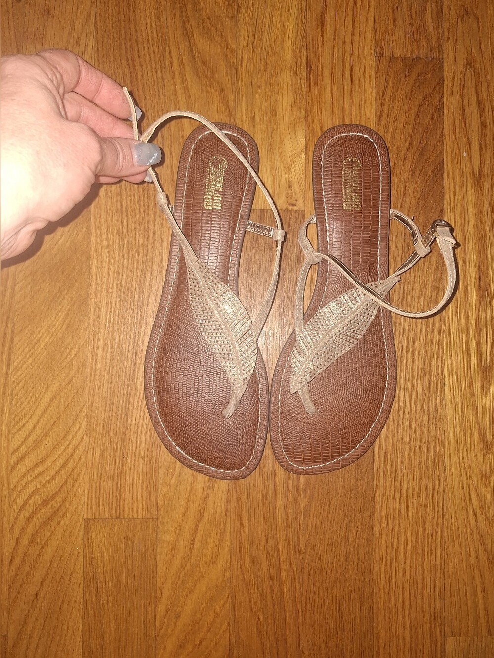 Carleoni Brown Sandals with Beige Straps